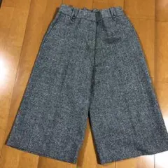 ウール　ハーフパンツ　ラメツイード　グレー　M