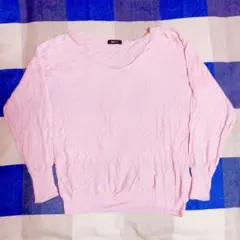 セーター ピンク トップス 長袖 無地