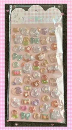 カラフル うさぎ キャラクターシール ぷくぷくシール