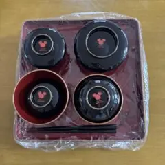 ミッキーマウス お食い初め 漆器セット 女の子用