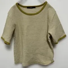 【美品】Kastane カスタネ ボーダー リンガーTシャツ フリーサイズ 緑