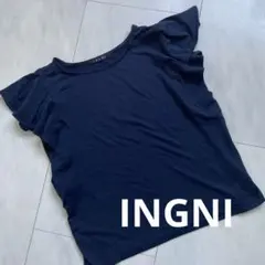 INGNI ネイビー バタフライスリーブ Tシャツ