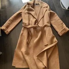 ZARA キャメル ガウンロングコート XS