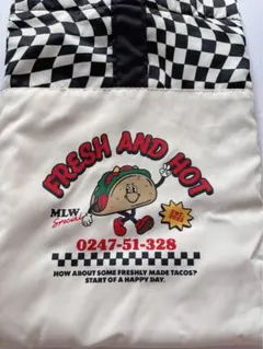 シューズバッグ タコス柄 チェッカーフラッグ
