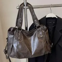 SHEIN 2way ショルダーバッグ ダークブラウンのサムネイル