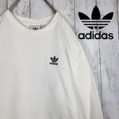 adidas アディダス スウェット　トレーナー　スポーツ　白　刺繍　訳あり