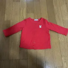 miki HOUSE 赤 カーディガン 70-80 美品