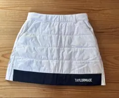 TAYLORMADE ゴルフスカート 中綿入りホワイト ネイビーS