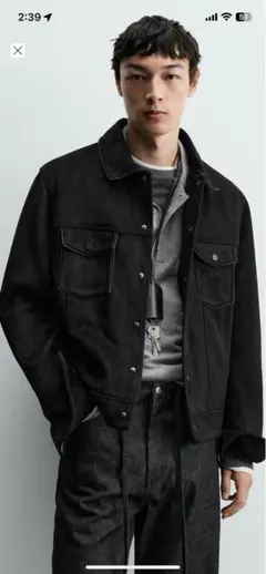 ZARA フェイクスエードレギュラーフィットジャケット