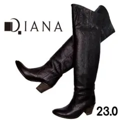 大人気☆ DIANA ニーハイブーツ ロングブーツ 折り返し 2way 黒