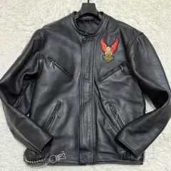 EMO BROTHER】Embroidered Leather Jacket - メルカリ