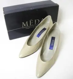 MEDA【メダ】ベージュ レザー パンプス 23.5cm