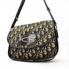 クリスチャンディオール ワンショルダーバッグ トロッター柄 キャンバス レザー