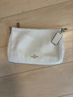 【美品】　COACH ホワイトレザー ショルダーバッグ
