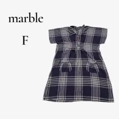 【marble】F チェックワンピース 半袖ワンピース ナチュラル 体系カバーのサムネイル