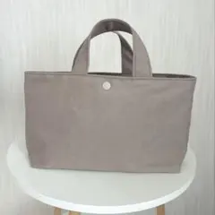 くったり帆布のトートバッグ　＊グレージュ　ハンドメイド　ポケット4つのサムネイル
