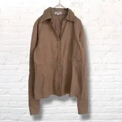 ランバンコレクション　カネボウサンディジェーム　ストレッチシャツ　ブラウン　M