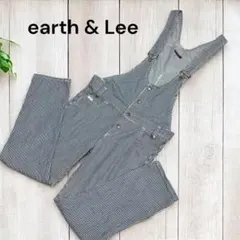 earth Lee コラボ　オーバーオール ストライプ
