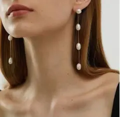 4連スウィング淡水パールイヤリング パール ロング AMELIEIR アメリア