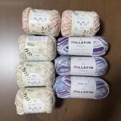 MILLEFIM ソックヤーン　かもみいと　8玉セット　ミックスカラーヤーン