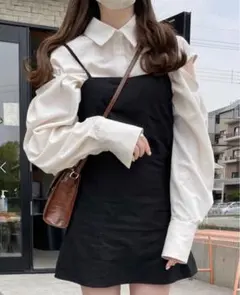 リボンストラップキャミソールミニワンピース