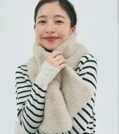 coca 買ったものの未使用 フェイクファーマフラー 高見え！