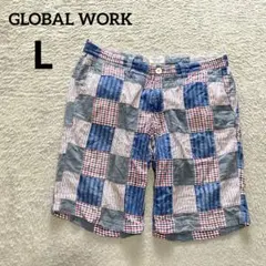 グローバルワークGLOBAL WORK パッチワーク ハーフパンツ L リメイクのサムネイル