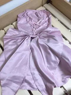 キャミワンピース　ミニ　編み上げ　リボン　ピンク　Ｓ