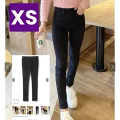スーパーストレッチハイウエストスキニーパンツ cu32 ブラック XS