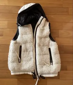 レスピーギ　RESPIGHI フリースジャケット フード付き ホワイト/ブラック