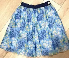 ケイトスペード チュールスカート 140 美品　水色♡ 花柄　キッズのサムネイル