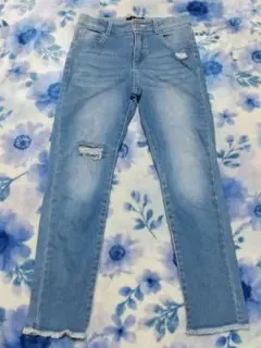 Love Toxic ライトブルー ダメージ加工デニムパンツ