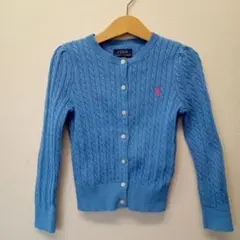 ラルフローレン　ケーブルニット　カーディガン　サイズ6　120cmくらい　ブルー