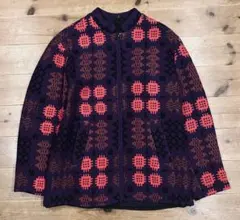 ジャケット 古着 60s AERO エアロ 総柄 ノーカラー 極美品 ジャケット