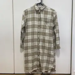 チェック柄 長袖シャツ シャツワンピース