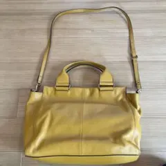 【ほぼ新品】SAZABY 2WAY ショルダーバッグ イエロ　レザー　マスタードのサムネイル