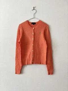 ラルフローレン　ケーブル　カーディガン　オレンジ　150