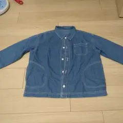 無印良品 デニムブルー 長袖シャツ ボタン留め