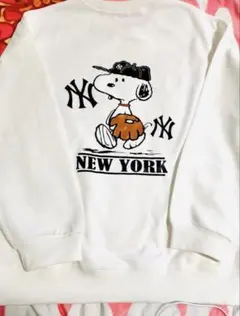 スヌーピー MLB NY ヤンキース コラボ　 長袖トレーナー　野球　XL相当
