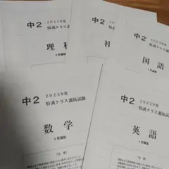 早稲田アカデミー　特訓クラス選抜試験2023　9月　中2　5科　解答付き　美品