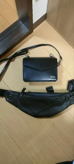 ブラックショルダーバッグ 2個セット