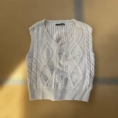Heather ケーブル編み ニットベスト