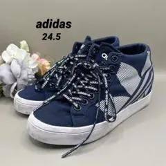 adidas ウエッジソール ハイカットスニーカー　24.5 大ロゴ