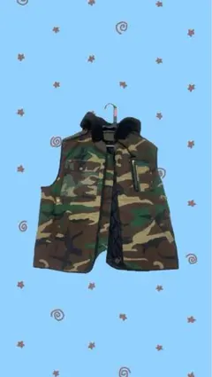 迷彩柄 フード付き ベスト