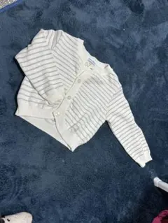 familiar カーディガン 80サイズ ホワイトストライプ