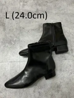 【送料無料】ポインテッドトゥ ストレッチ ショートブーツ L(24cm)