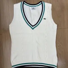 LACOSTE ニットベスト ホワイト 42