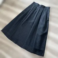 ドット柄 フレアスカート ブラックのサムネイル