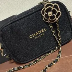 CHANEL BEAUTE ノベルティ　ブラックポーチ