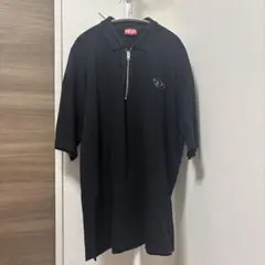 DIESEL ディーゼル ハーフジップ ポロシャツ ブラック